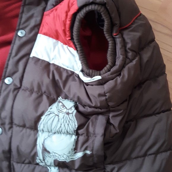Old Navy Button Up Puffer Vest w/Owl & Pockets - Picture 5 of 7